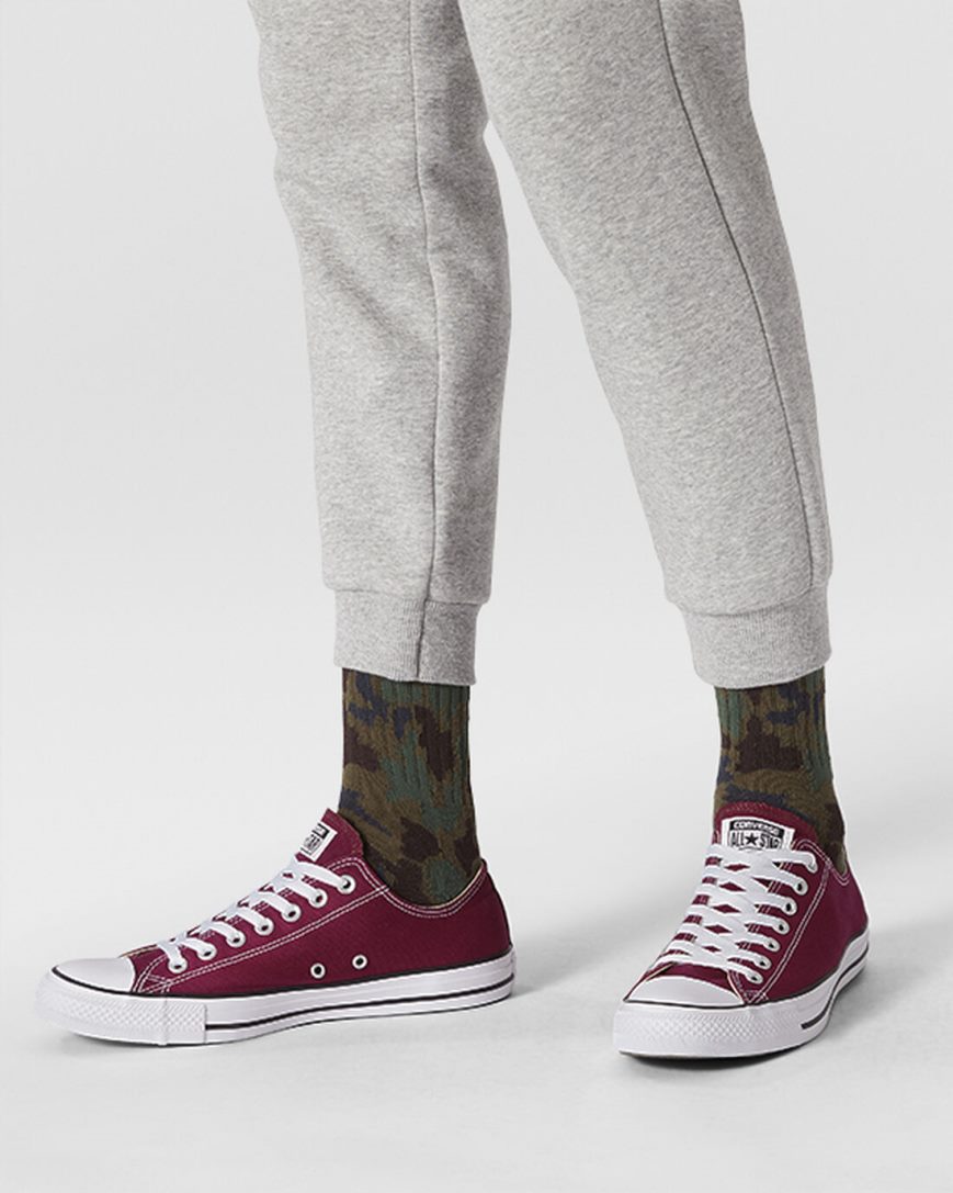 Men's Converse Chuck Taylor All Star Classic Low Top Shoes Burgundy | AU E4386S